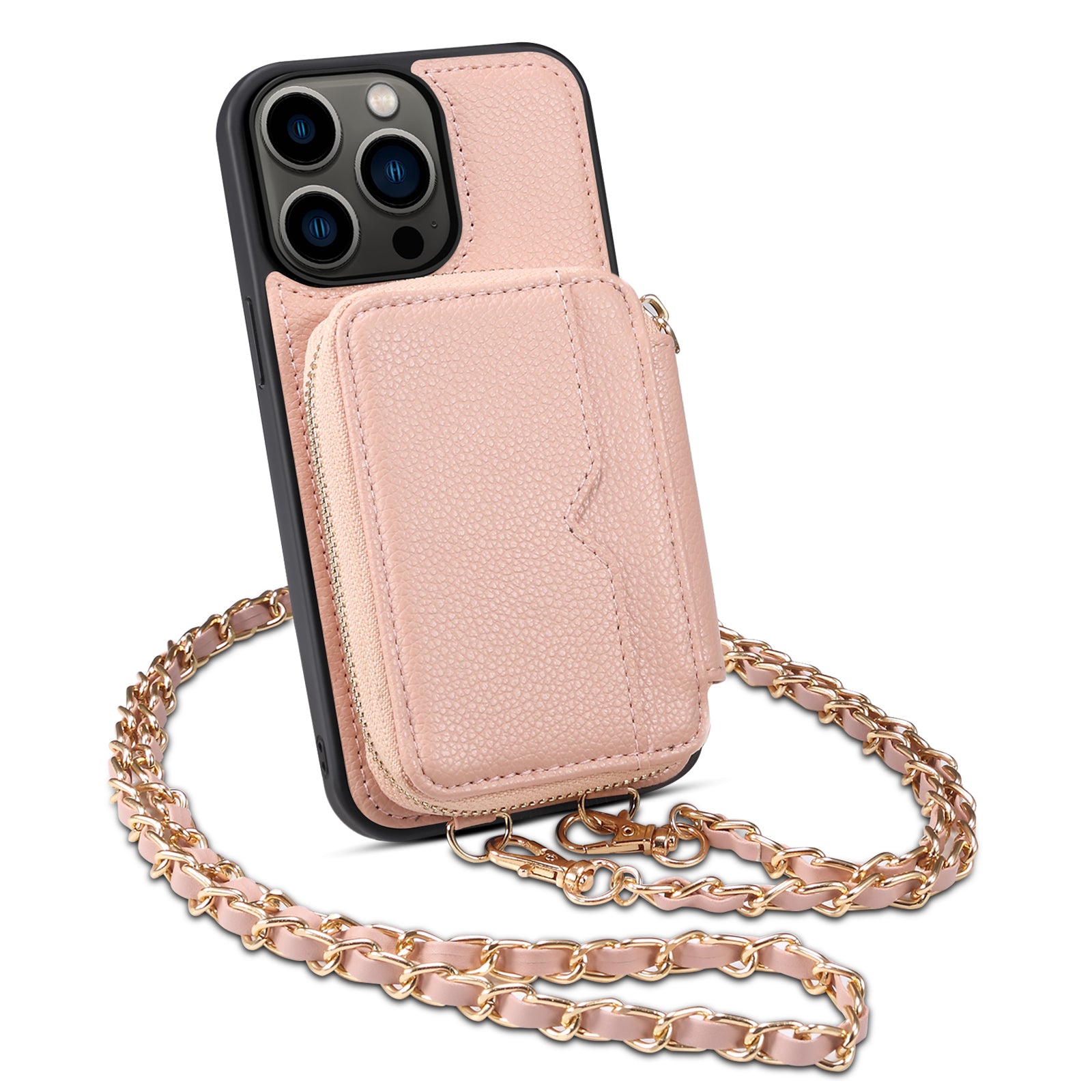 PU Leather TPU Phone Cover for iPhone 13 Pro 6.1 inch Kickstand Card Holder Wallet Phone Case with Strap PU Leather TPU Phone Cover for iPhone 13 Pro 6.1 inch Kickstand Card Holder Wallet Phone Case with Strap